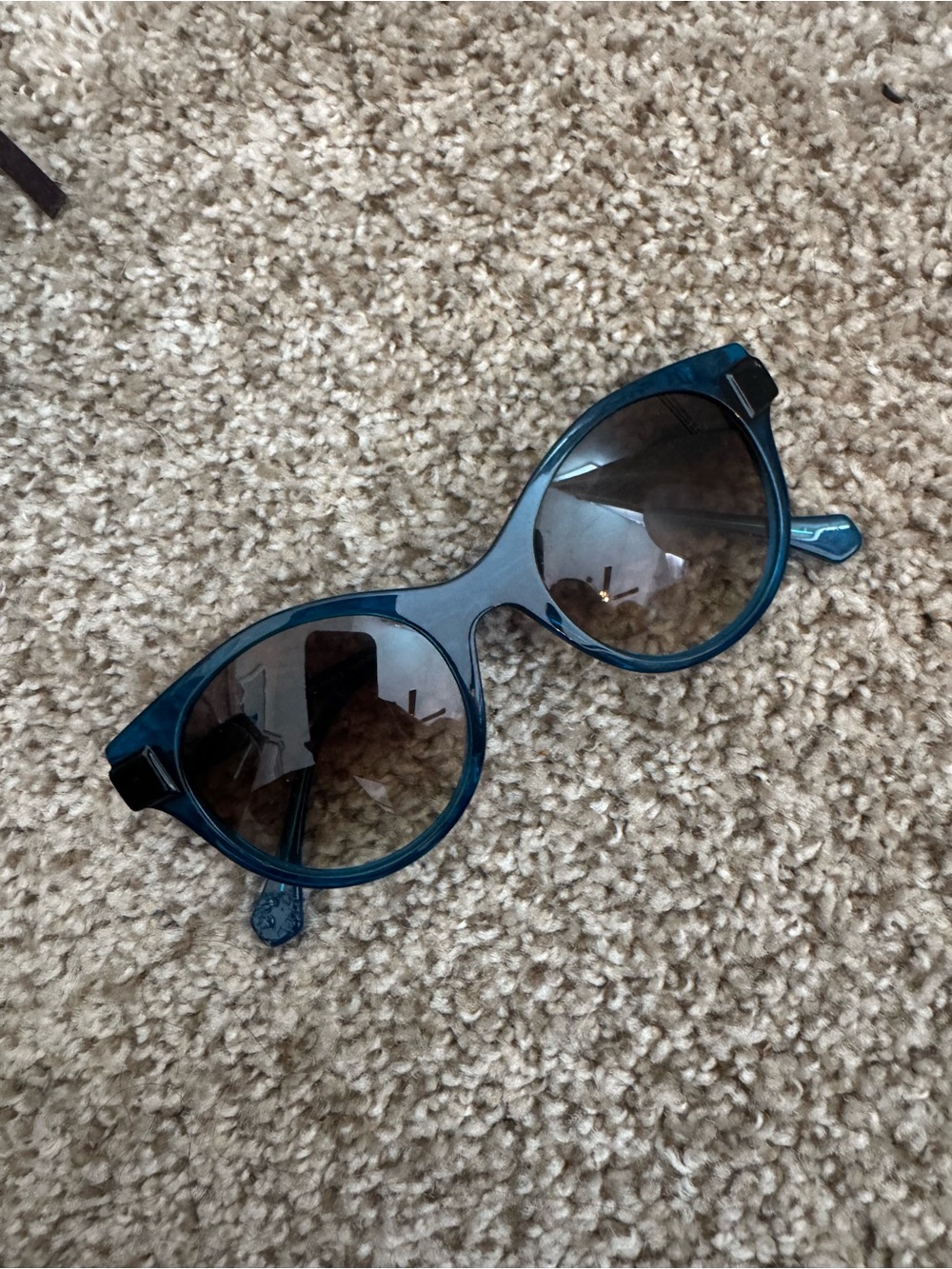Round Blue Tinted Sunglasses